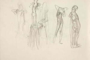 Schetsblad uit Schetsboek met figuurstudies - 1894 - 1896