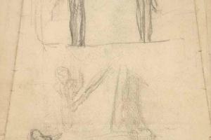 Page from the Sketchbook with Figure Studies - 1898