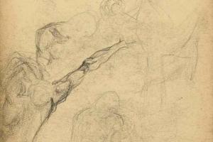 Schetsblad uit Schetsboek met figuurstudies - 1891 - 1898