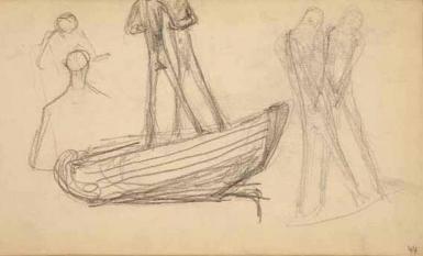 Page from the Sketchbook with Figure Studies - 1891 - 1898