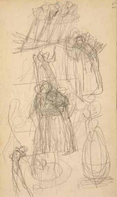 Page from the Sketchbook with Figure Studies - 1891 - 1898