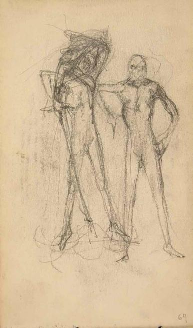 Schetsblad uit Schetsboek met figuurstudies - 1891 - 1898
