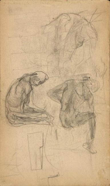 Schetsblad uit Schetsboek met figuurstudies - 1891 - 1898