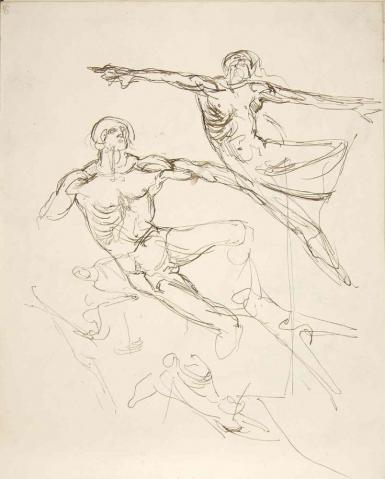 Page from the Sketchbook with Figure Studies - 1894 - 1896