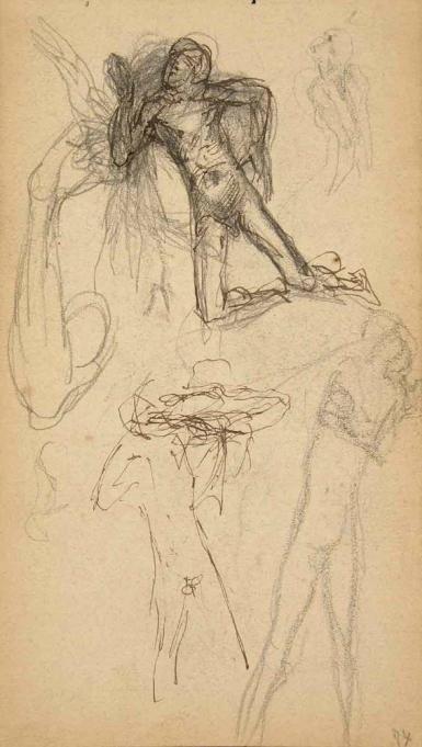 Page from the Sketchbook with Figure Studies - 1891 - 1898