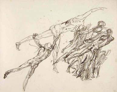 Page from the Sketchbook with Figure Studies - 1894 - 1896