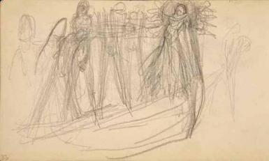 Schetsblad uit Schetsboek met figuurstudies - 1891 - 1898