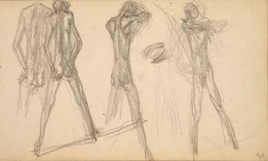 Schetsblad uit Schetsboek met figuurstudies - 1891 - 1898