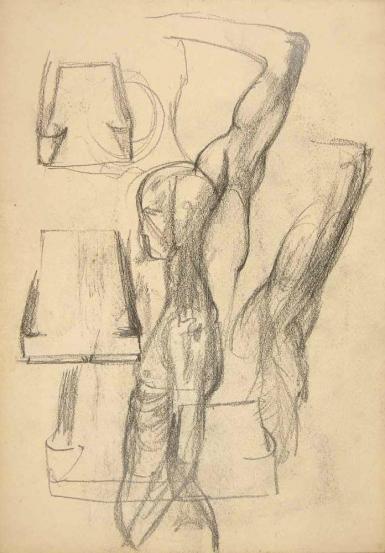 Schetsblad uit Schetsboek met figurenstudies - 1898