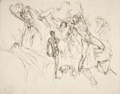 Schetsblad uit Schetsboek met figuurstudies - 1894 - 1896