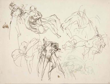 Page from the Sketchbook with Figure Studies - 1894 - 1896