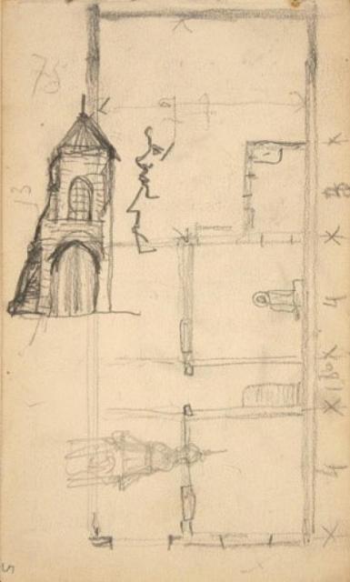 Schetsblad uit Schetsboek met figuurstudies - 1891 - 1898