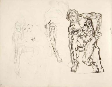 Schetsblad uit Schetsboek met figuurstudies - 1894 - 1896