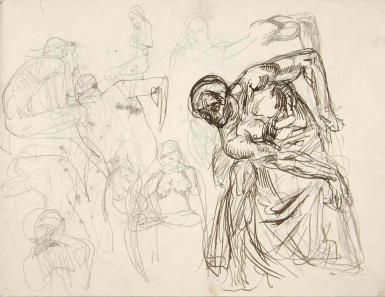 Schetsblad uit Schetsboek met figuurstudies - 1894 - 1896