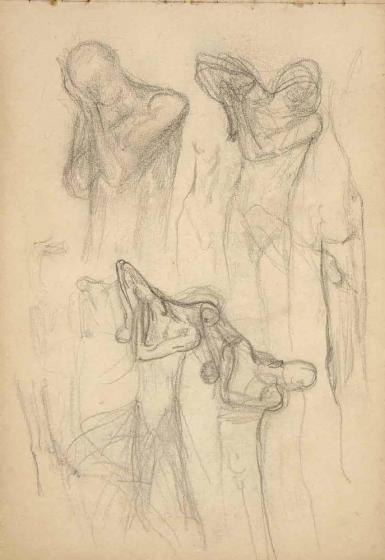 Page from the Sketchbook with Figure Studies - 1898
