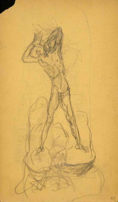 Schetsblad uit Schetsboek met figuurstudies - 1891 - 1898