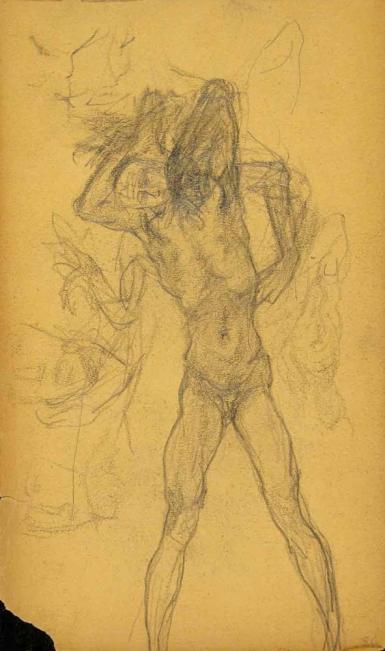 Schetsblad uit Schetsboek met figuurstudies - 1891 - 1898