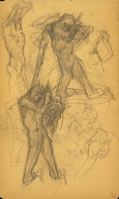 Schetsblad uit Schetsboek met figuurstudies - 1891 - 1898