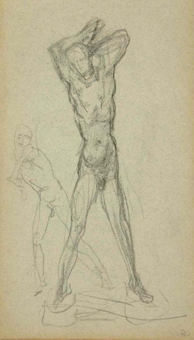 Schetsblad uit Schetsboek met figuurstudies - 1891 - 1898