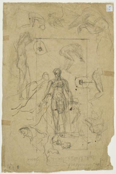 Schetsblad met figurencomposities (verso) - 1886 - 1888