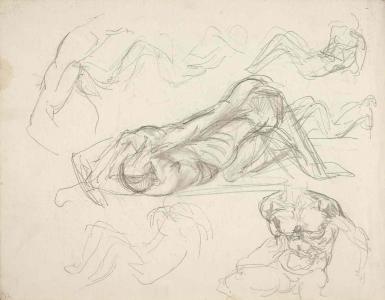Schetsblad uit Schetsboek met figuurstudies - 1894 - 1896