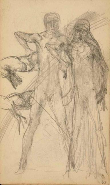 Schetsblad uit Schetsboek met figuurstudies - 1891 - 1898