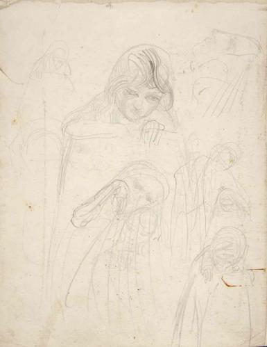 Schetsblad uit Schetsboek met figuurstudies - 1894 - 1896