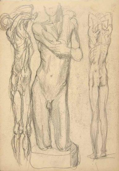 Page from the Sketchbook with Figure Studies - 1898