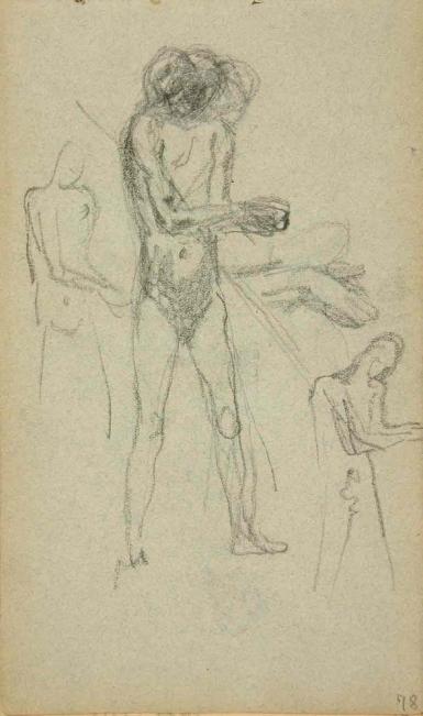 Schetsblad uit Schetsboek met figuurstudies - 1891 - 1898