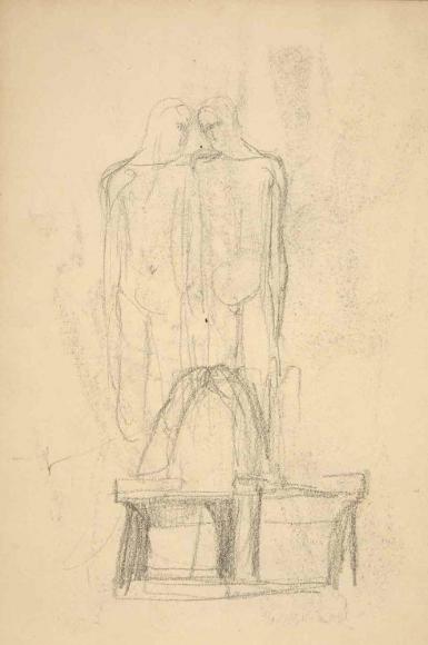 Schetsblad uit Schetsboek met figurenstudies - 1898