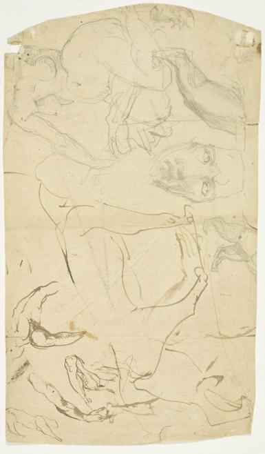 Studies van mensen en dieren (recto: Schetsblad met naaktstudies) - 1883 - 1888