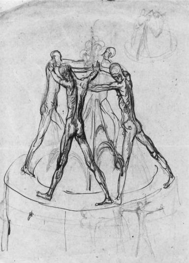 Page from the Sketchbook with Figure Studies - 1898