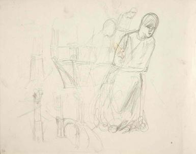 Schetsblad uit Schetsboek met figuurstudies - 1894 - 1896