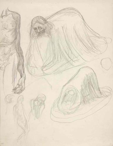 Page from the Sketchbook with Figure Studies - 1894 - 1896