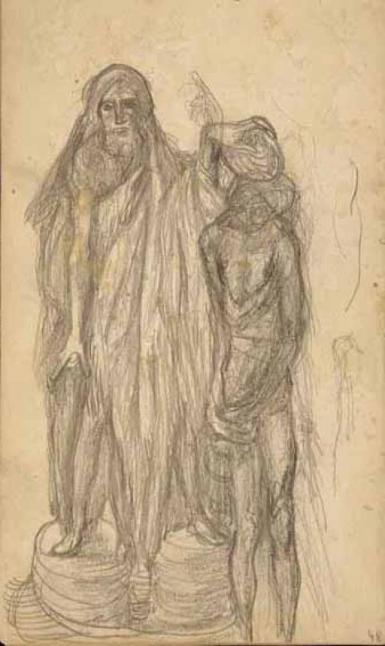 Schetsblad uit Schetsboek met figuurstudies - 1891 - 1898