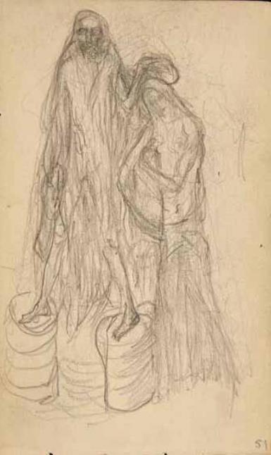 Page from the Sketchbook with Figure Studies - 1891 - 1898