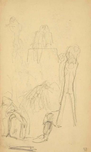 Schetsblad uit Schetsboek met figuurstudies - 1891 - 1898