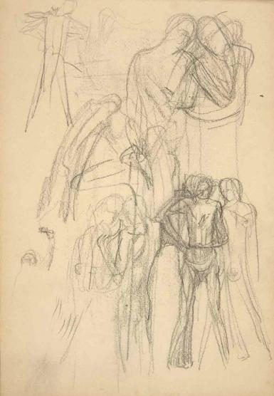 Page from the Sketchbook with Figure Studies - 1898