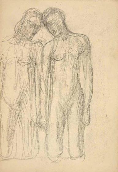 Schetsblad uit Schetsboek met figurenstudies - 1898