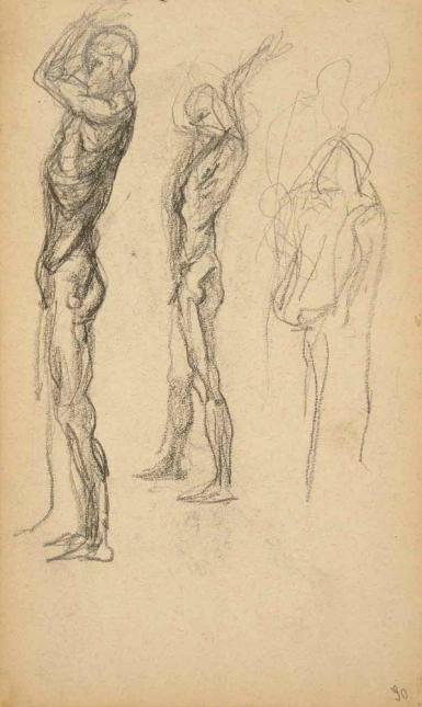 Schetsblad uit Schetsboek met figuurstudies - 1891 - 1898