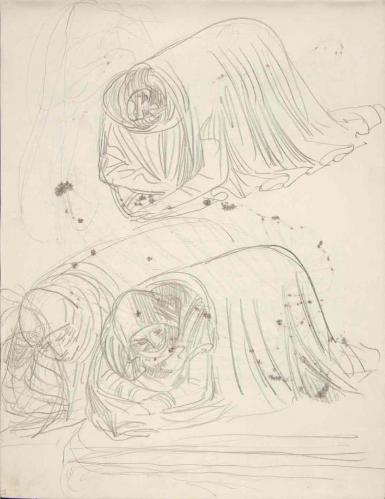 Page from the Sketchbook with Figure Studies - 1894 - 1896