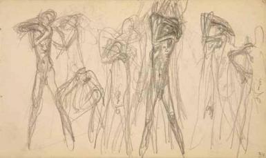 Page from the Sketchbook with Figure Studies - 1891 - 1898