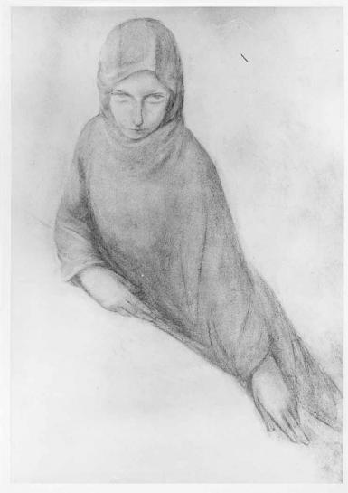 Meisjesfiguur, ten halve lijve [recto: Vrouw] - 1919