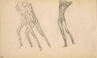 Schetsblad uit Schetsboek met figuurstudies - 1891 - 1898