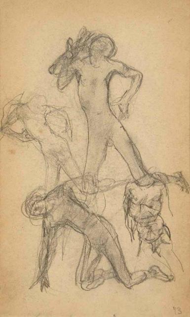 Schetsblad uit Schetsboek met figuurstudies - 1891 - 1898