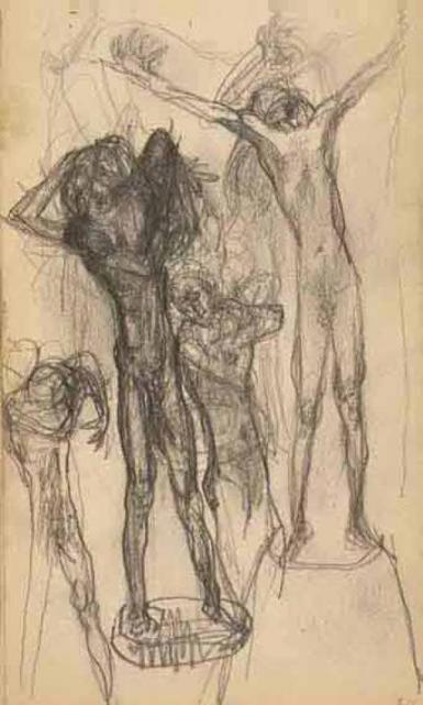 Page from the Sketchbook with Figure Studies - 1891 - 1898