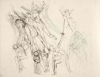 Page from the Sketchbook with Figure Studies - 1894 - 1896