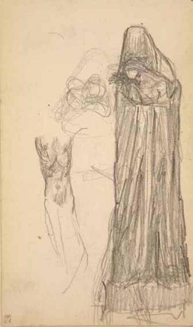 Schetsblad uit Schetsboek met figuurstudies - 1891 - 1898