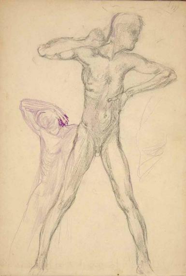 Schetsblad uit Schetsboek met figurenstudies - 1898