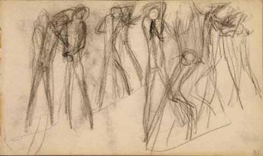 Schetsblad uit Schetsboek met figuurstudies - 1891 - 1898